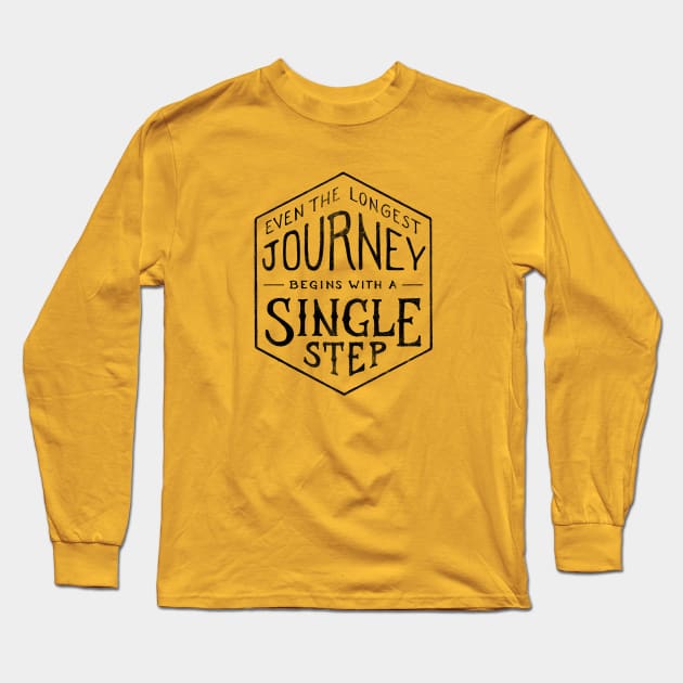EVEN THE LONGEST JOURNEY BEGINS WITH A SINGLE STEP Long Sleeve T-Shirt by vincentcousteau